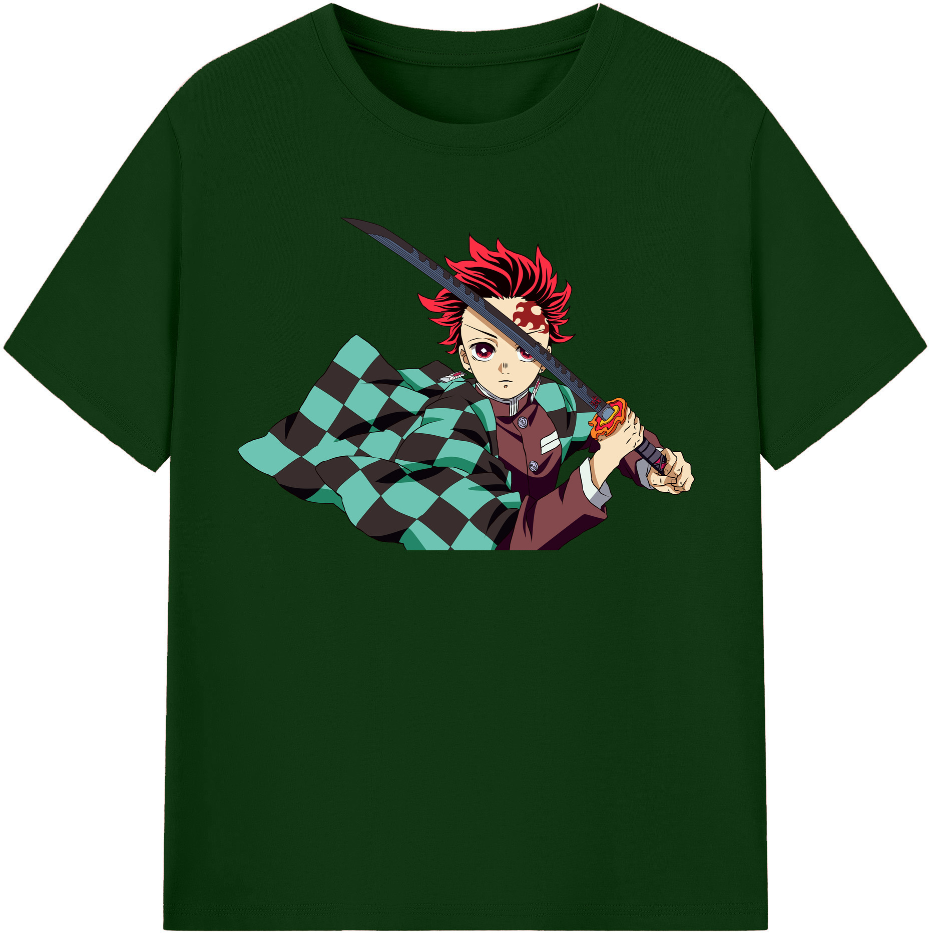 （画像用） 鬼滅の刃 竈門 炭治郎／かまど たんじろう Kamado Tanjirou 綿100％半袖Tシャツ（フロントプリント）